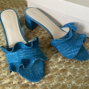 Loeffler Randall | Vera Ruffle Slide Sandal - Indigo | size 8